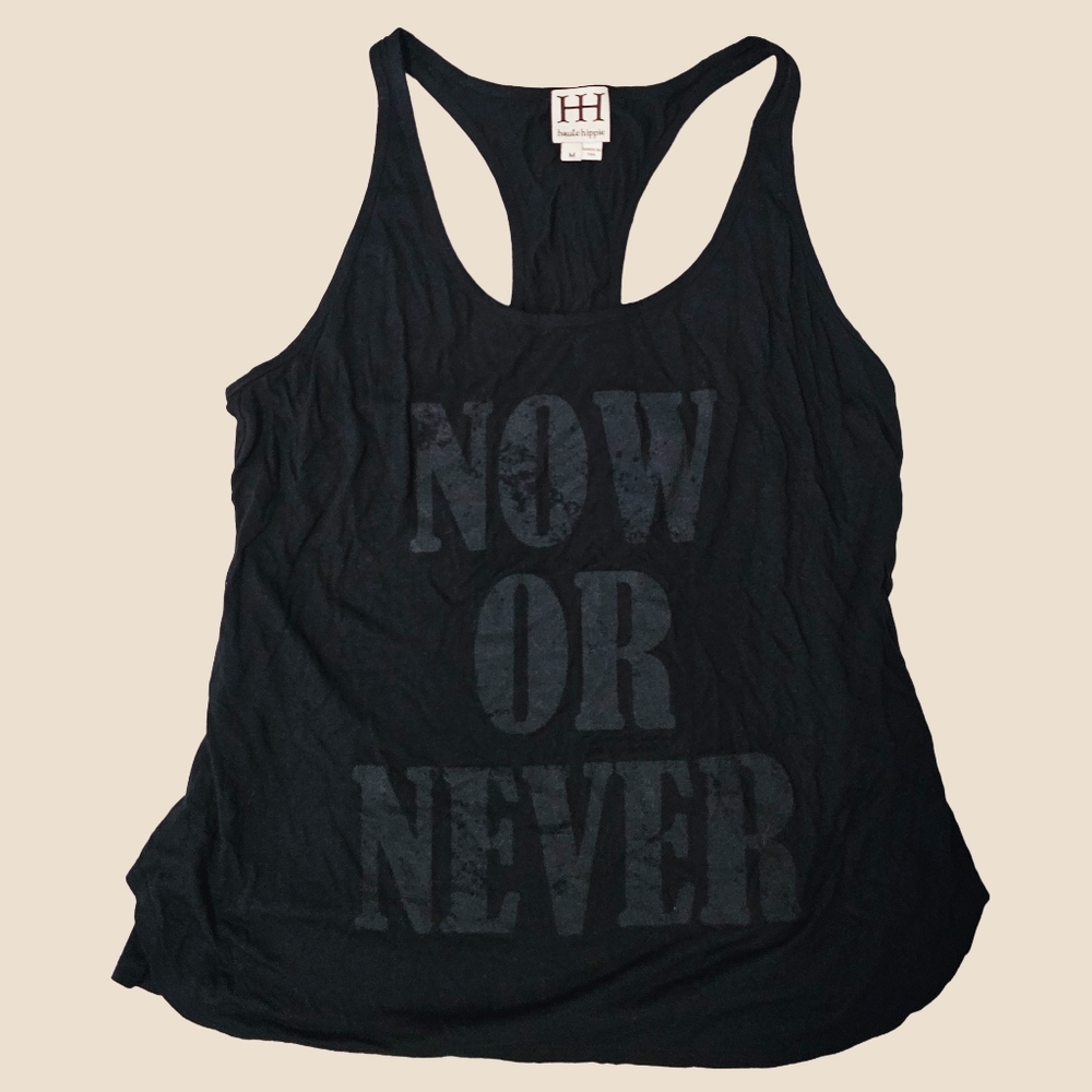 Haute Hippie - Black 'Now or Never' Loose Fit Tank Top